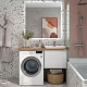 Velvex Тумба с раковиной и столешницей под стиральную машину Klaufs 1200 R подвесная белая – картинка-34